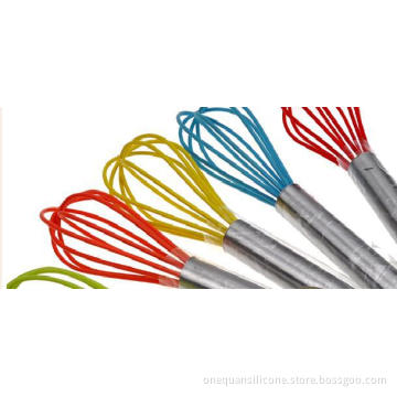 health fashion silicone whisk with stainess steel handle
